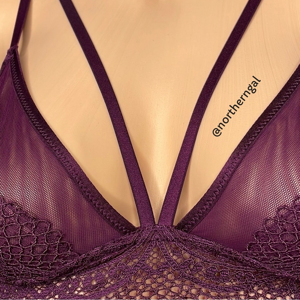 Victoria's Secret Crochet Lace Bralette in Plum - Picture 8 of 13